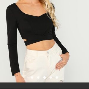 Shein long sleeve crop top